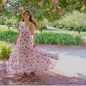 Aulala chiffon maxi dress